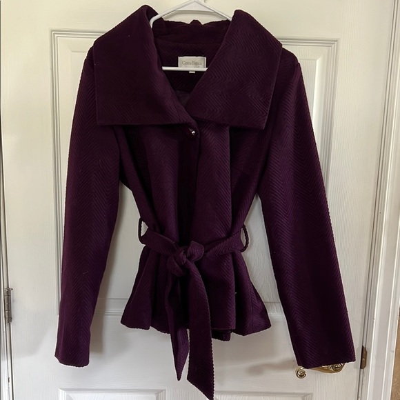Costa Blanca Jackets & Blazers - Costa Blanca Women's Purple Belted Jacket